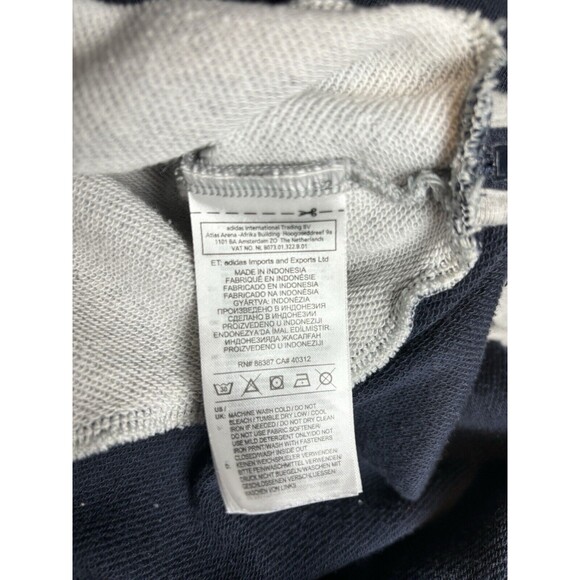 Adidas Men's S2S Kangaroo Grey Blue Pullover Hoodie Sweatshirt Zip Sides Small - Picture 14 of 15